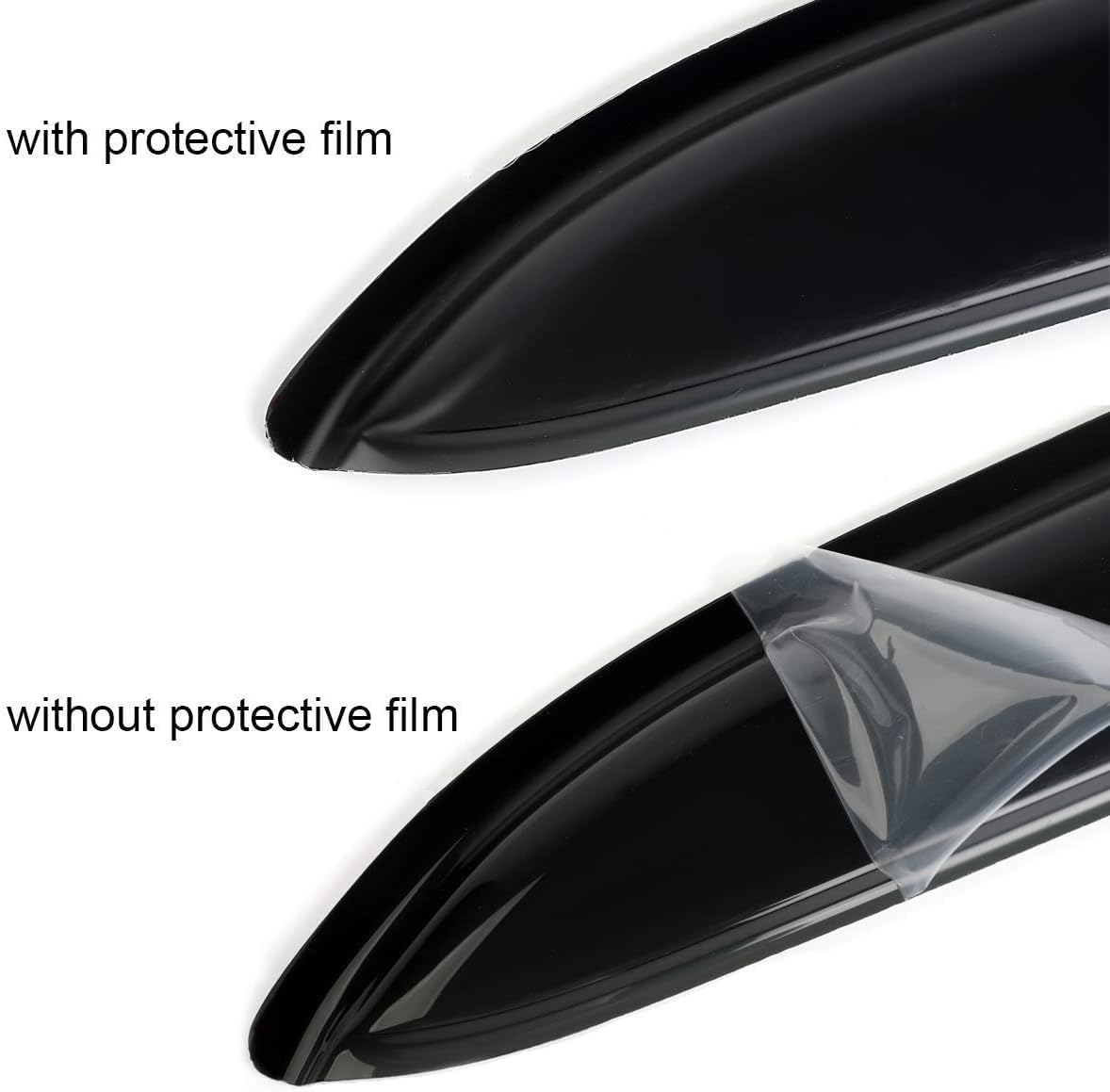 4pcs Out-Channel Window Deflectors for Ford Fiesta Hatchback 09-19 94547 | Outside Mount Adhesive Guards No-Drill Install Reduce Wind Noise Tape-On Acrylic Dark Smoke Rain Guard Shades Sunproof Visors